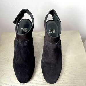 Eileen Fisher Ideal Suede Slingback Black Shoe Size 6 NWOT